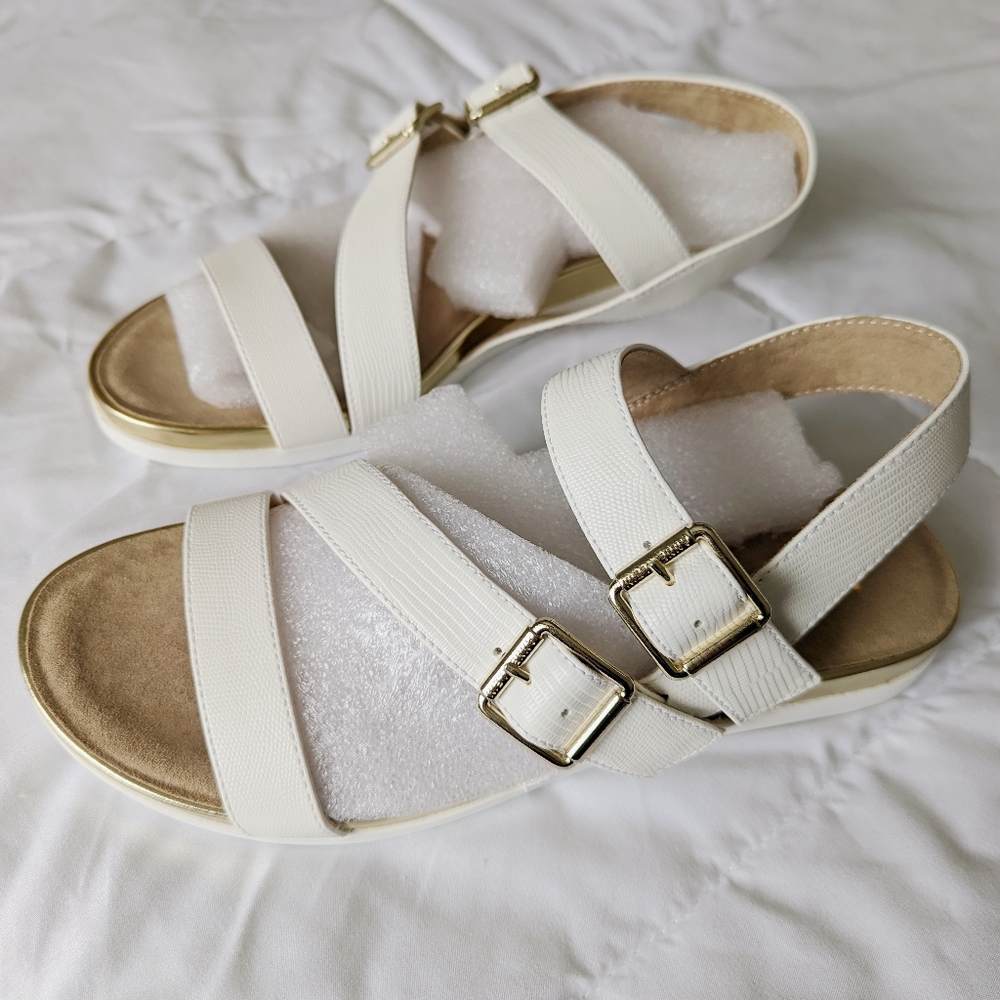 Anne Klein aksabian white strappy flat sandals